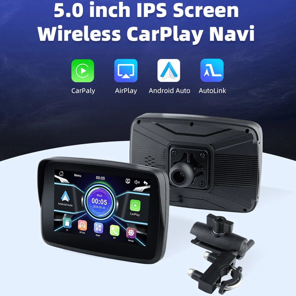 EKIY 5″ Wireless CarPlay & Android Auto GPS Display