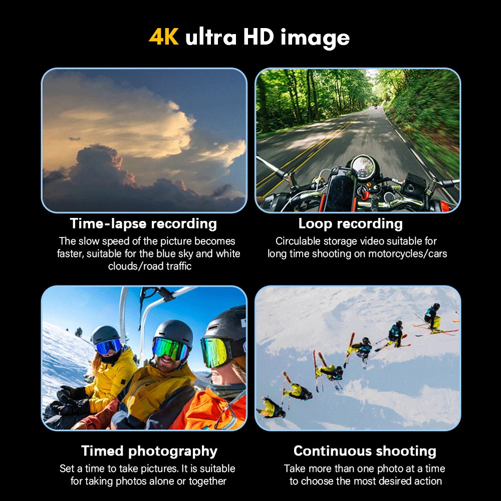 Capture it all with this 4K dual-screen action camera!