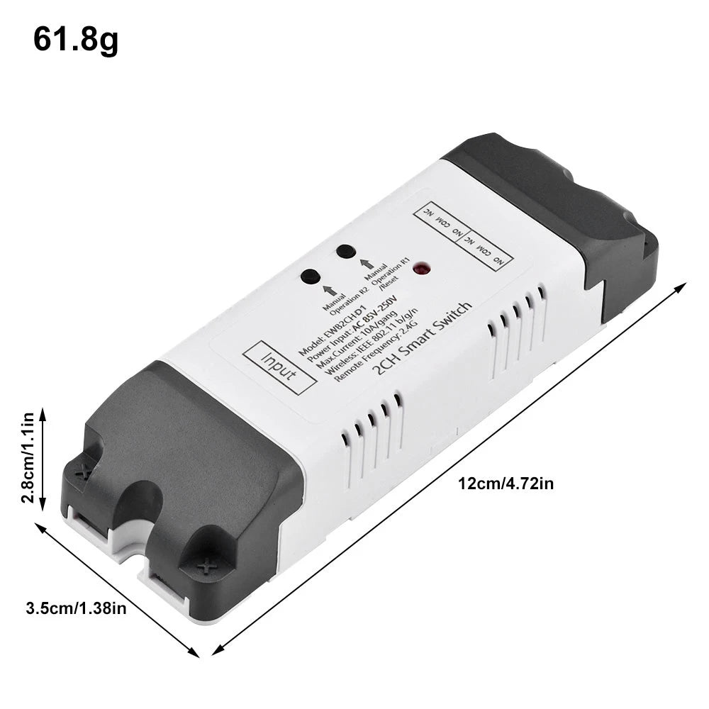Smart WiFi Dual-Channel Switch with eWeLink App