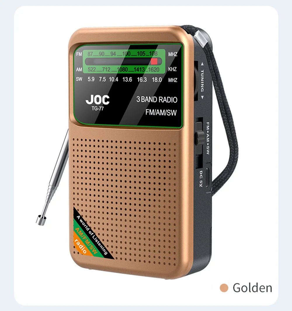Stay tuned on the go with this mini pocket radio!