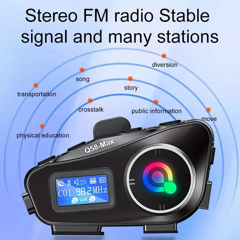 Q58-Max Motorcycle Bluetooth Intercom Headset