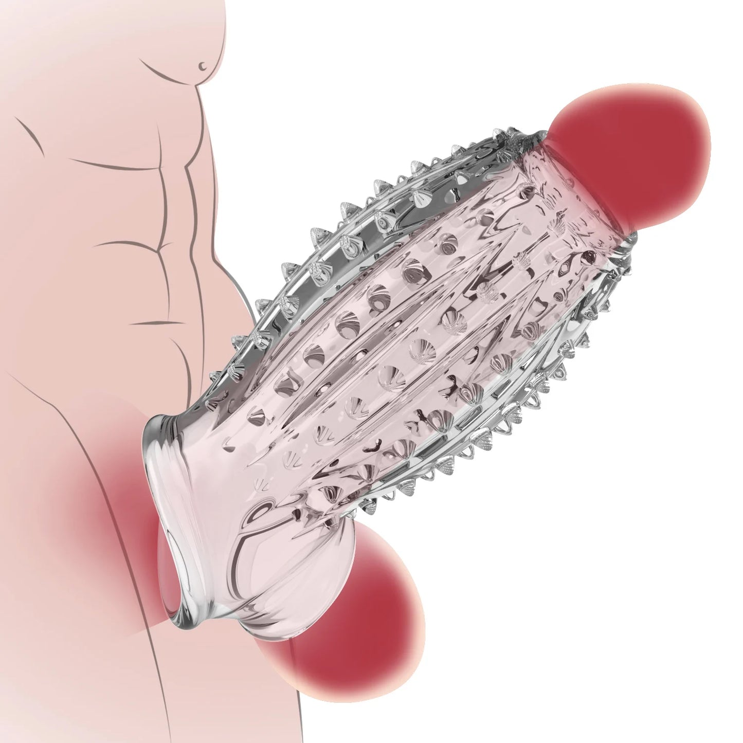 Reusable Silicone Penis Enlargement Sleeve & Cock Rings