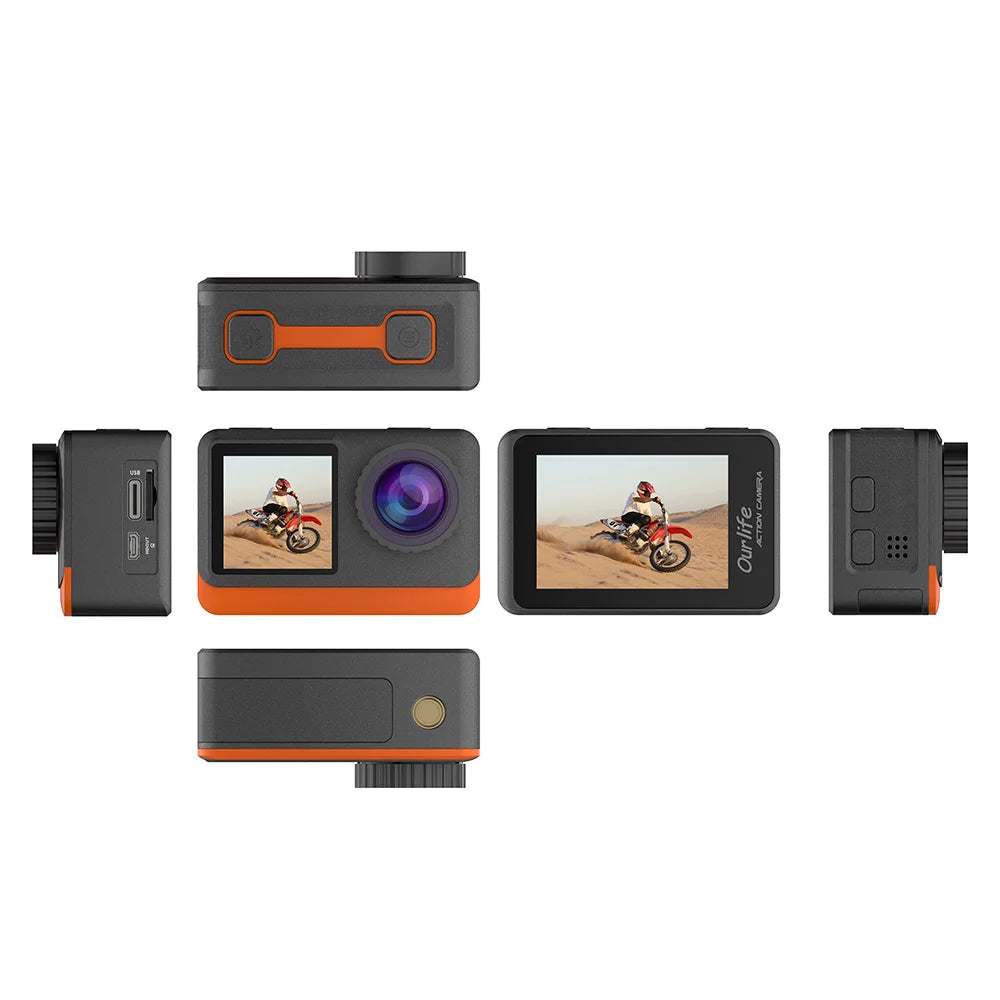 Capture it all with this 4K dual-screen action camera!