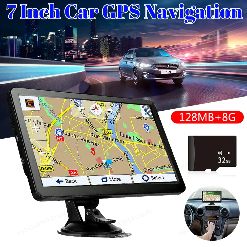 7" GPS Car Navigation – Universal Touchscreen Sat Nav
