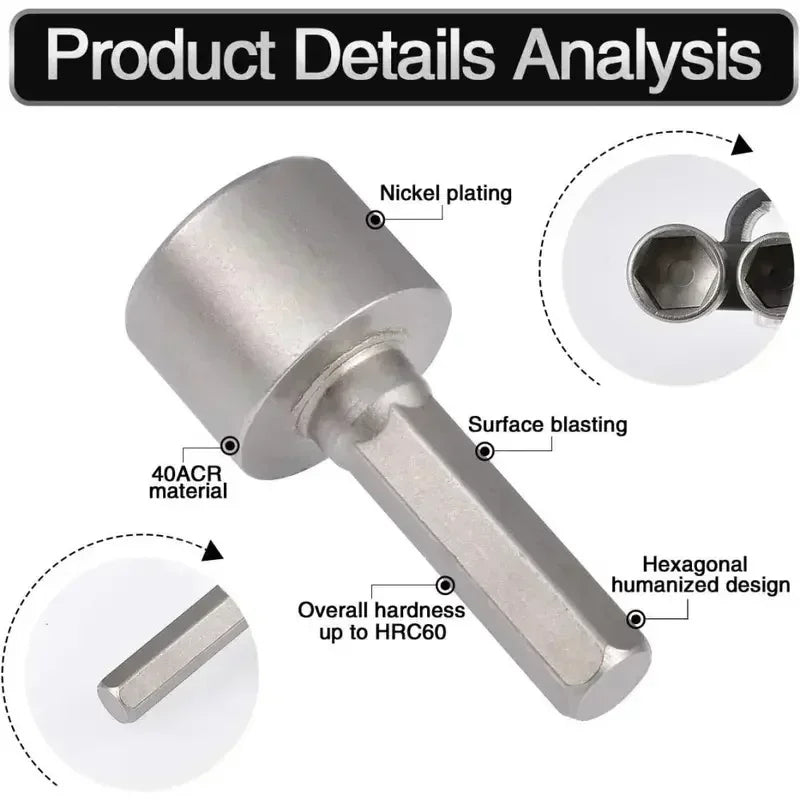 Power Nuts Driver Drill Bit Tools Set SAE and Metric Socket Wrench Screw. - Clickilix