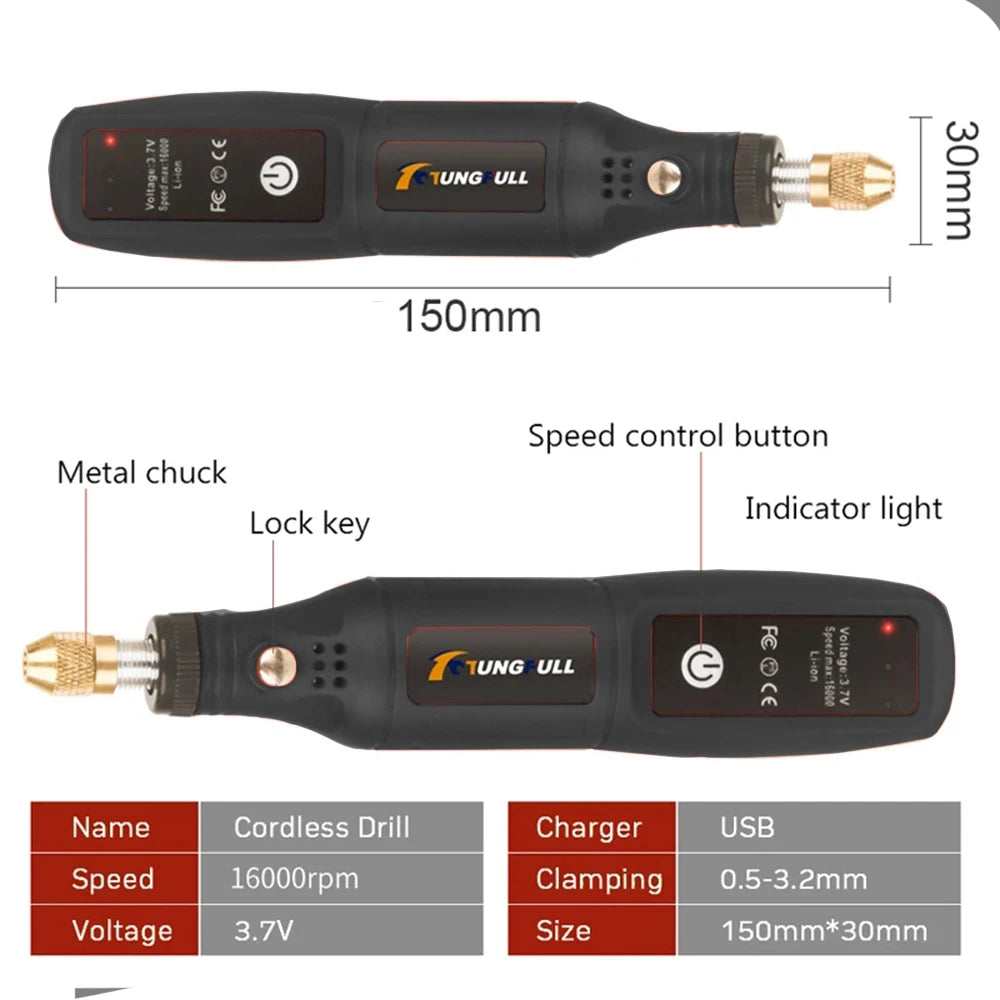Wireless Mini Electric Drill for Precision Work