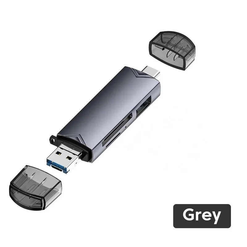 6 in 1 Type C Card Reader USB 3.0 Micro Sd TF USB Flash Drive - Clickilix