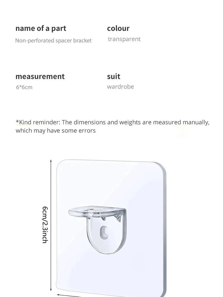 Wardrobe Divider Brackets Non-Marking Anti-Slip Support
