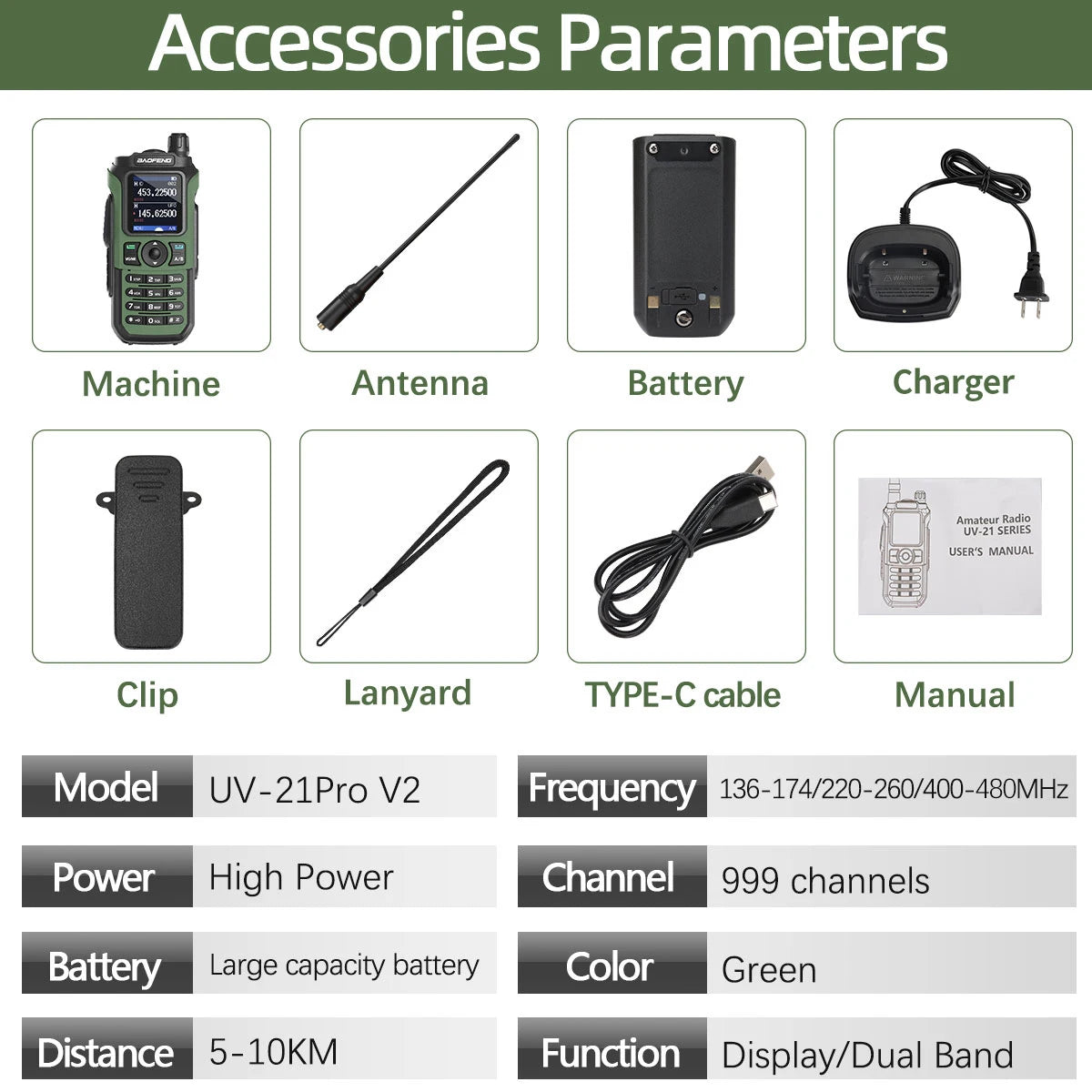 Baofeng UV-21 Pro V2 Waterproof Long-Range Radio