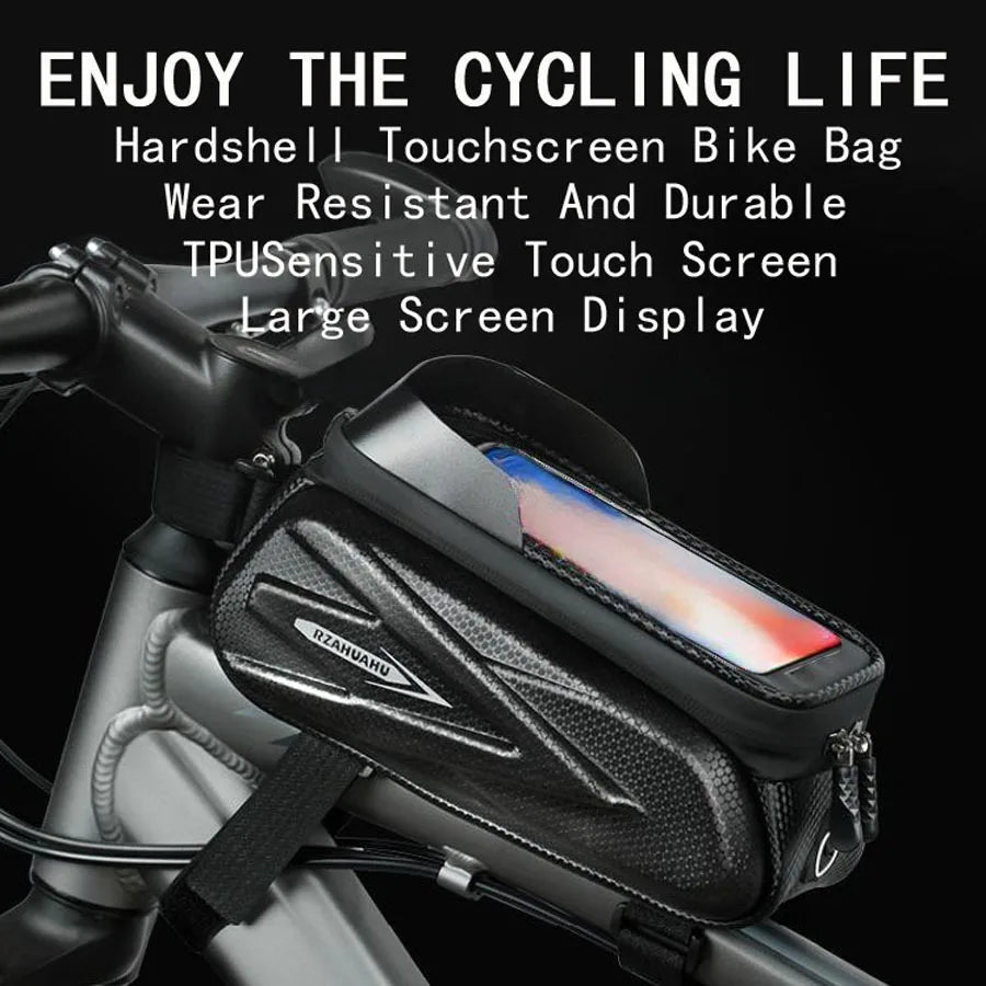 Waterproof Front Beam Bike Bag with Phone Holder