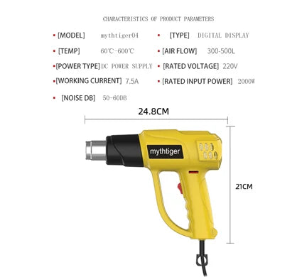 2000W Industrial Electric Hot Air Gun Digital
