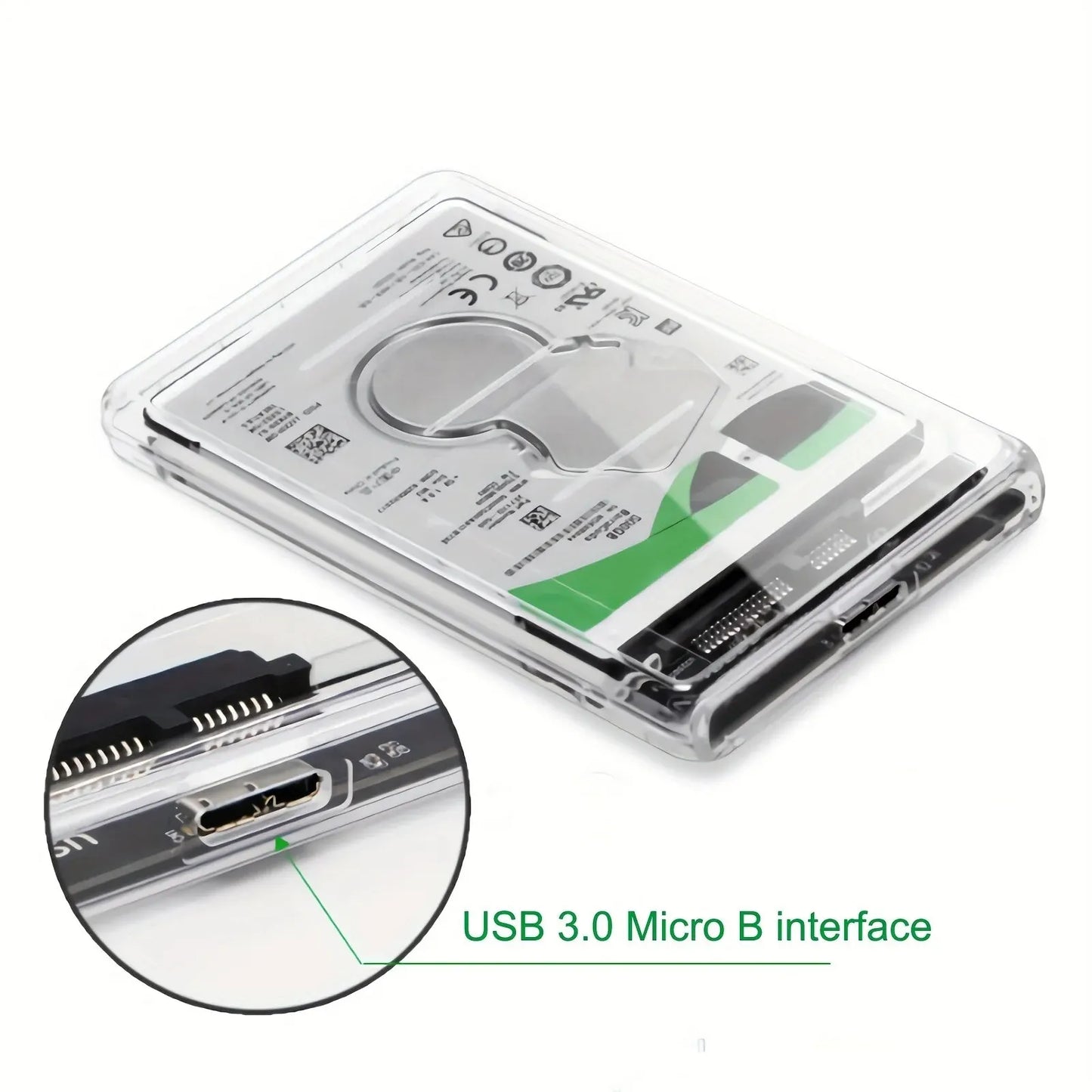 2.5" HDD/SSD Enclosure – USB 3.0 Transparent Case