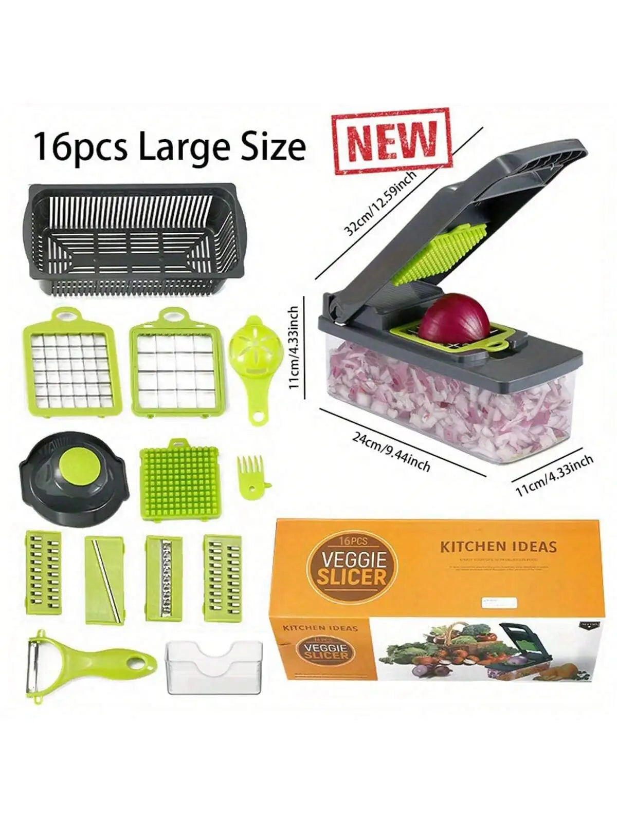 16-in-1 Vegetable Chopper & Slicer Kitchen Set