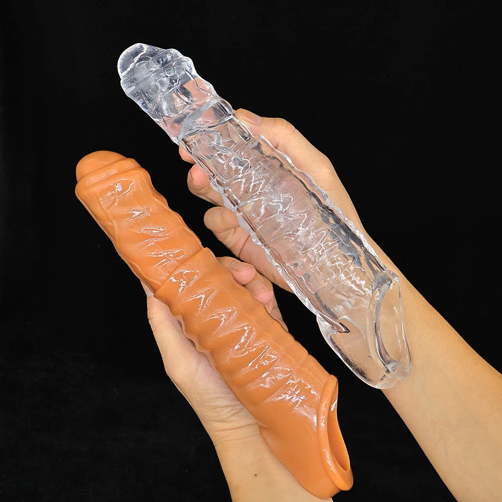 Reusable Silicone Penis Enlargement Sleeve & Cock Rings