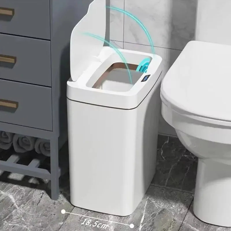 15L White Smart Sensor Trash Can – Auto Bagging