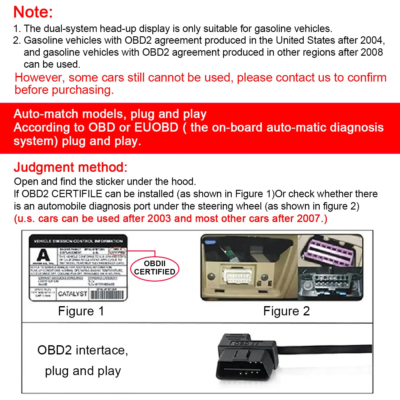 OBD2 HUD Digital Speedometer Display F9