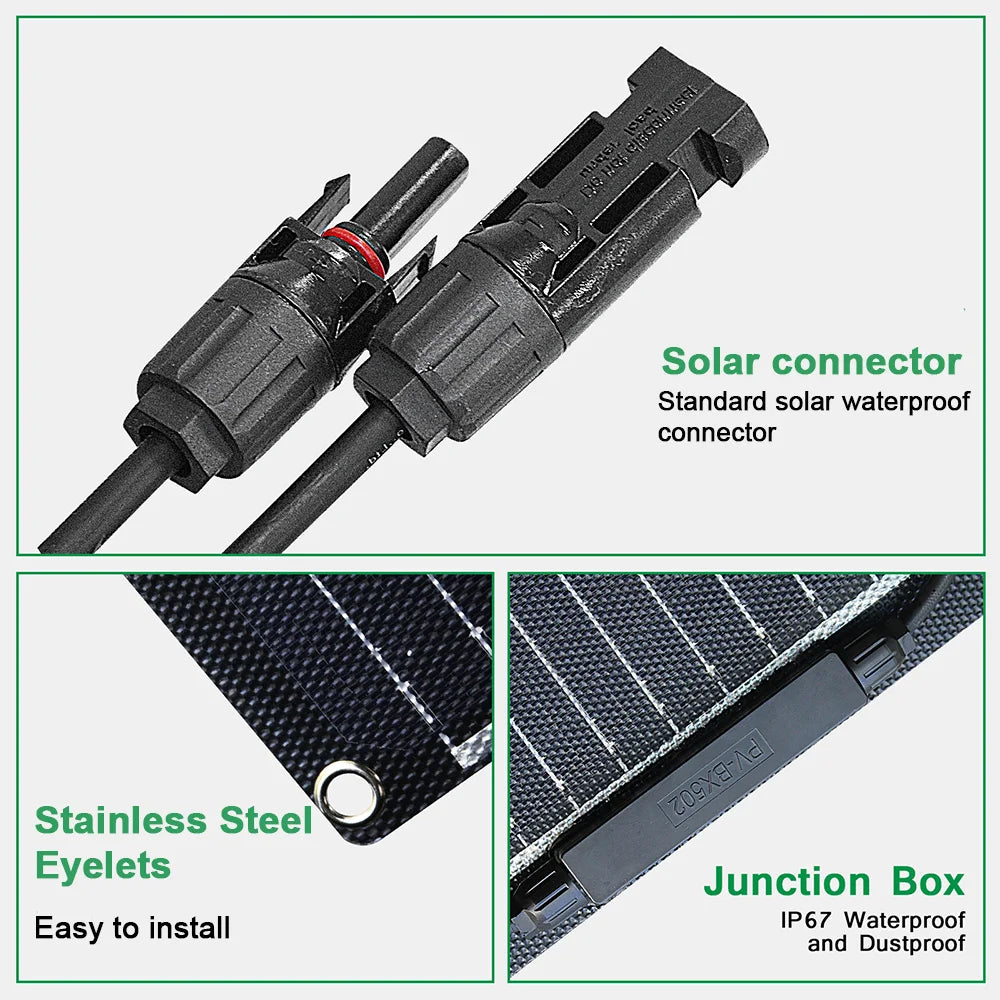 ETFE Flexible Solar Panel 100W–400W Waterproof Charger