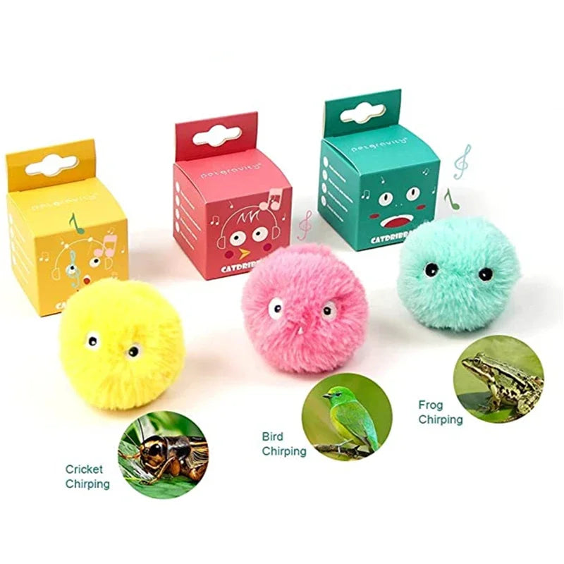 Smart Plush Cat Toy – Electric Catnip Squeaky Ball