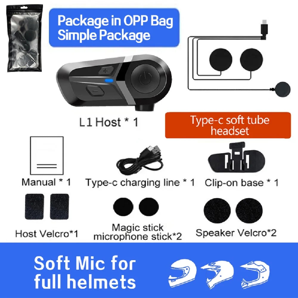 Bluetooth 5.3 Wireless Motorcycle Helmet Headset