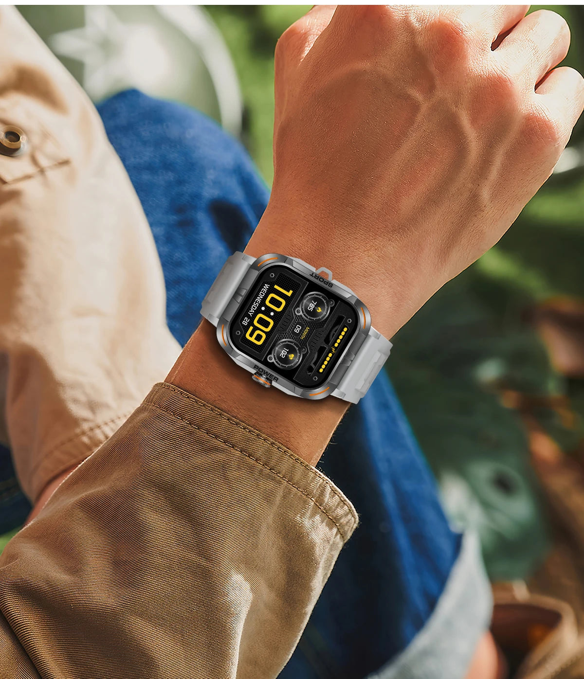 AMOLED Smart Watch with Flashlight & Compass