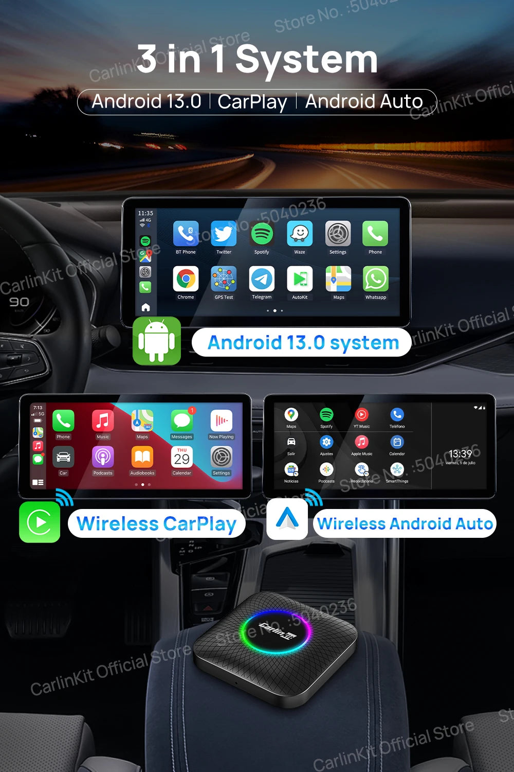 2025 CarlinKit AI Box – Wireless CarPlay with Android 13 Power!