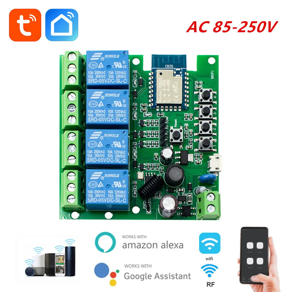 Tuya Smart WiFi Switch Module – Multi-Channel Relay Control