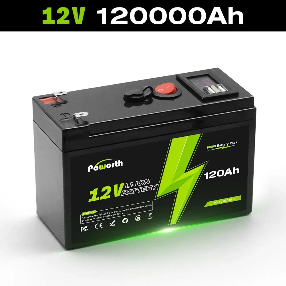 12V 150Ah Lithium Battery with BMS, 2000+ Cycles