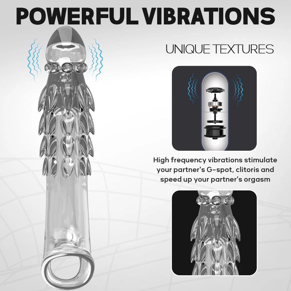 Reusable Silicone Penis Enlargement Sleeve & Cock Rings