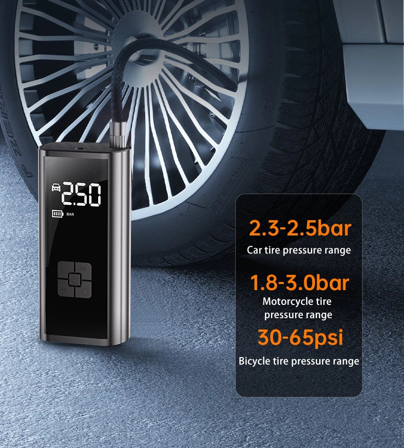Portable Wireless Electric Car Air Pump with LED Light
