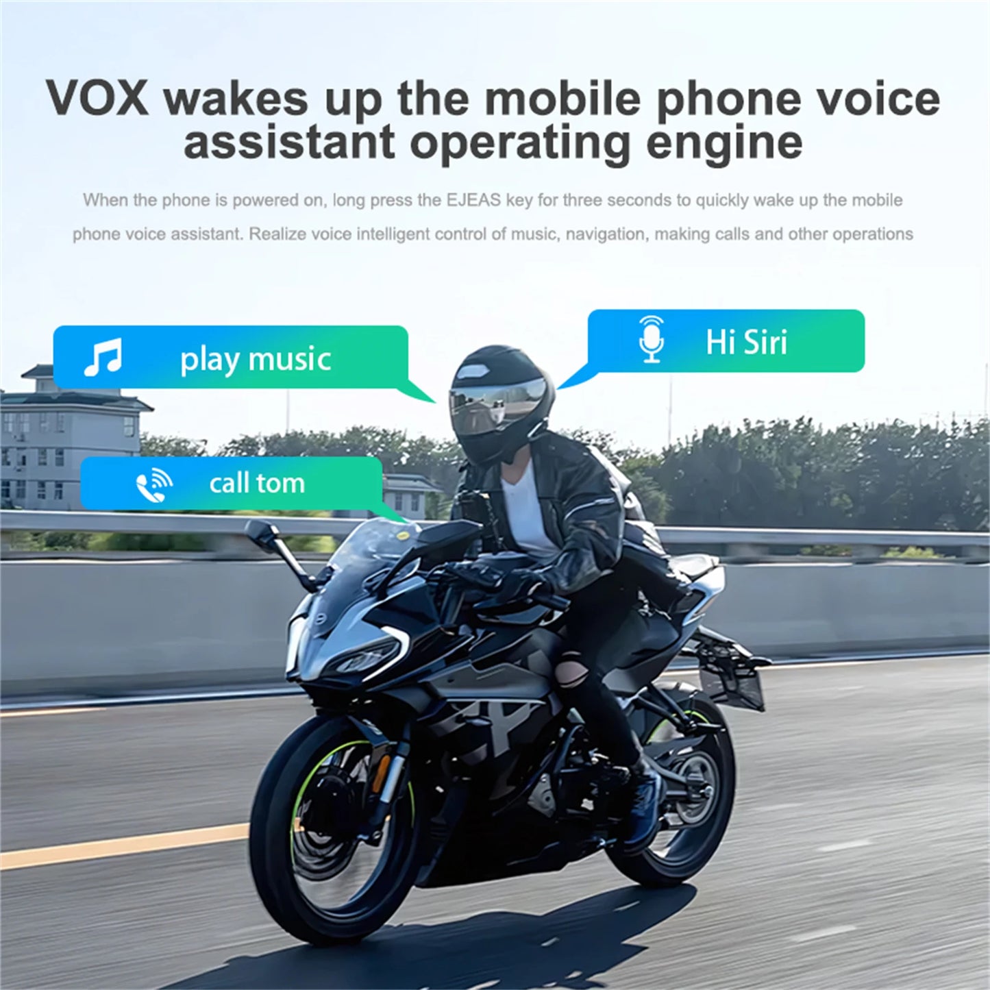 EJEAS Q8 Motorcycle Mesh Intercom Bluetooth 5.1