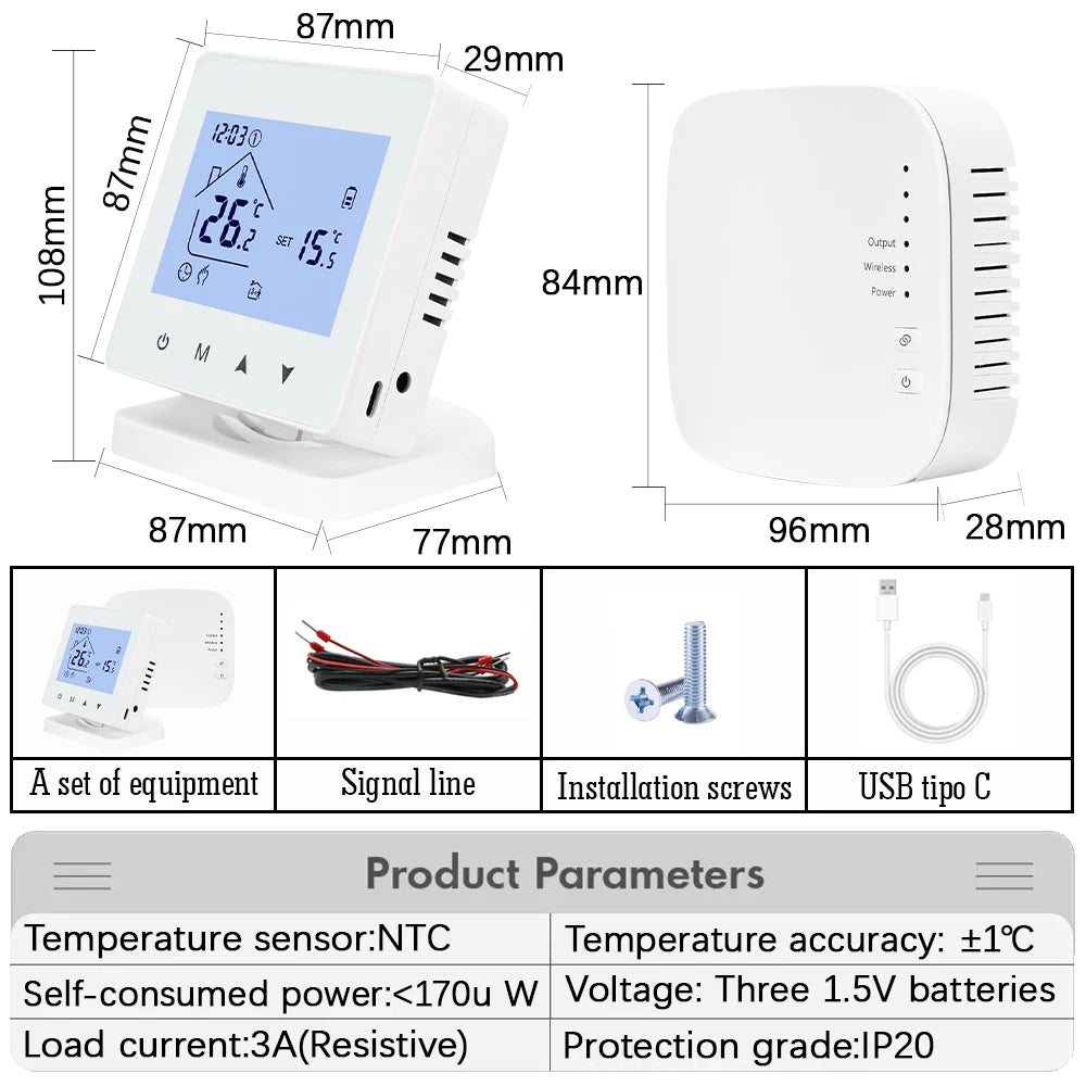 Smart RF Wireless Room Thermostat with WiFi Control