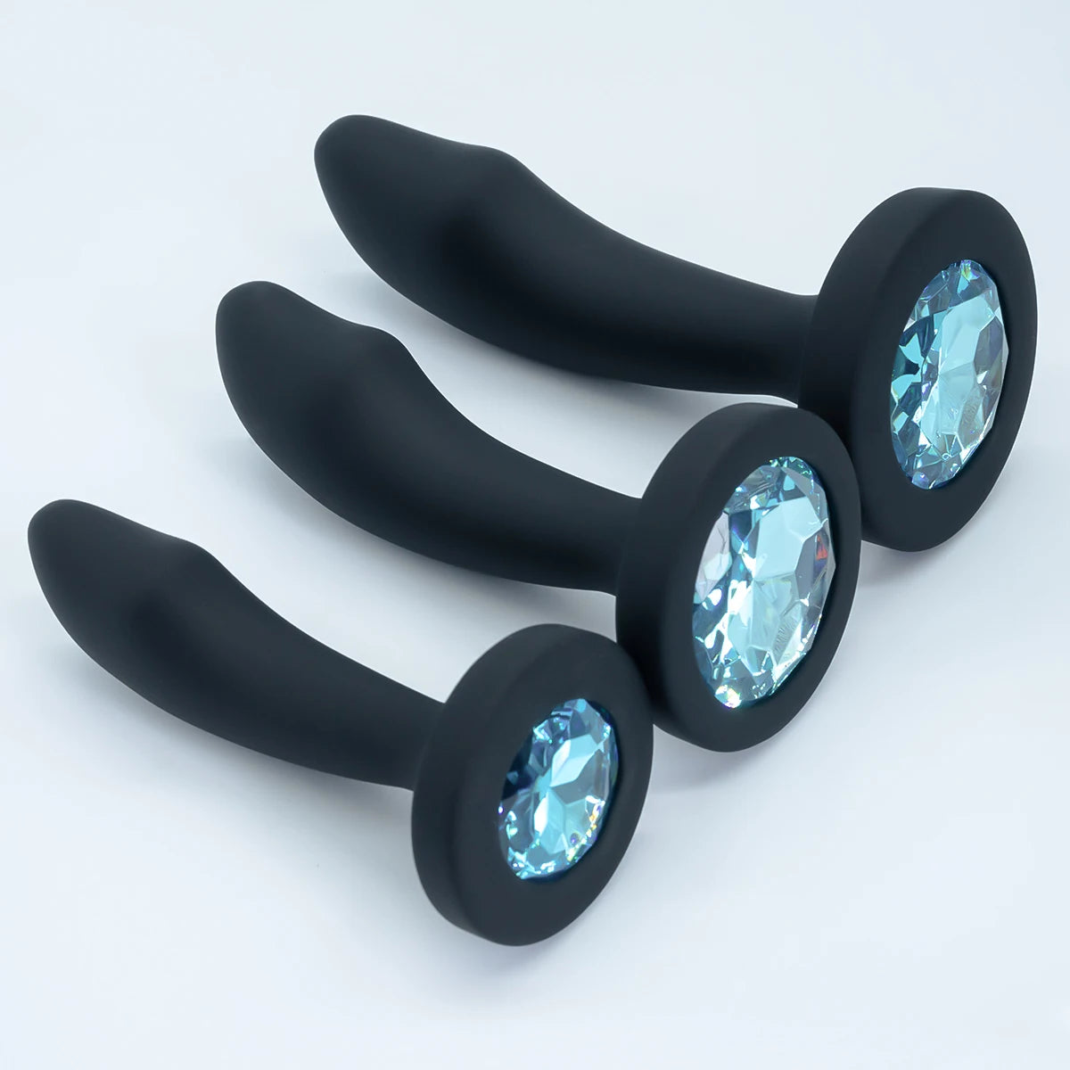 Silicone Anal Plug with Gem Base