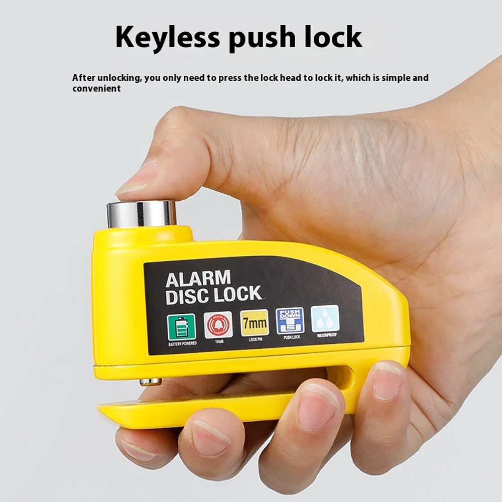 120dB Waterproof Motorcycle Disc Brake Alarm Lock