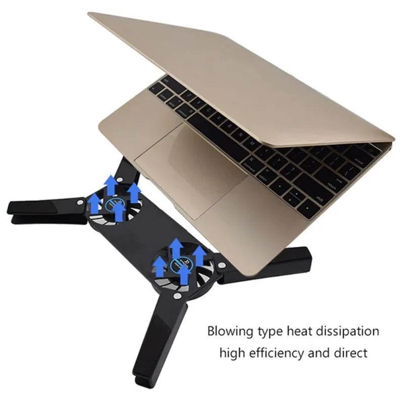 USB Laptop Cooling Pad – Dual-Fan Stand for 7–15”