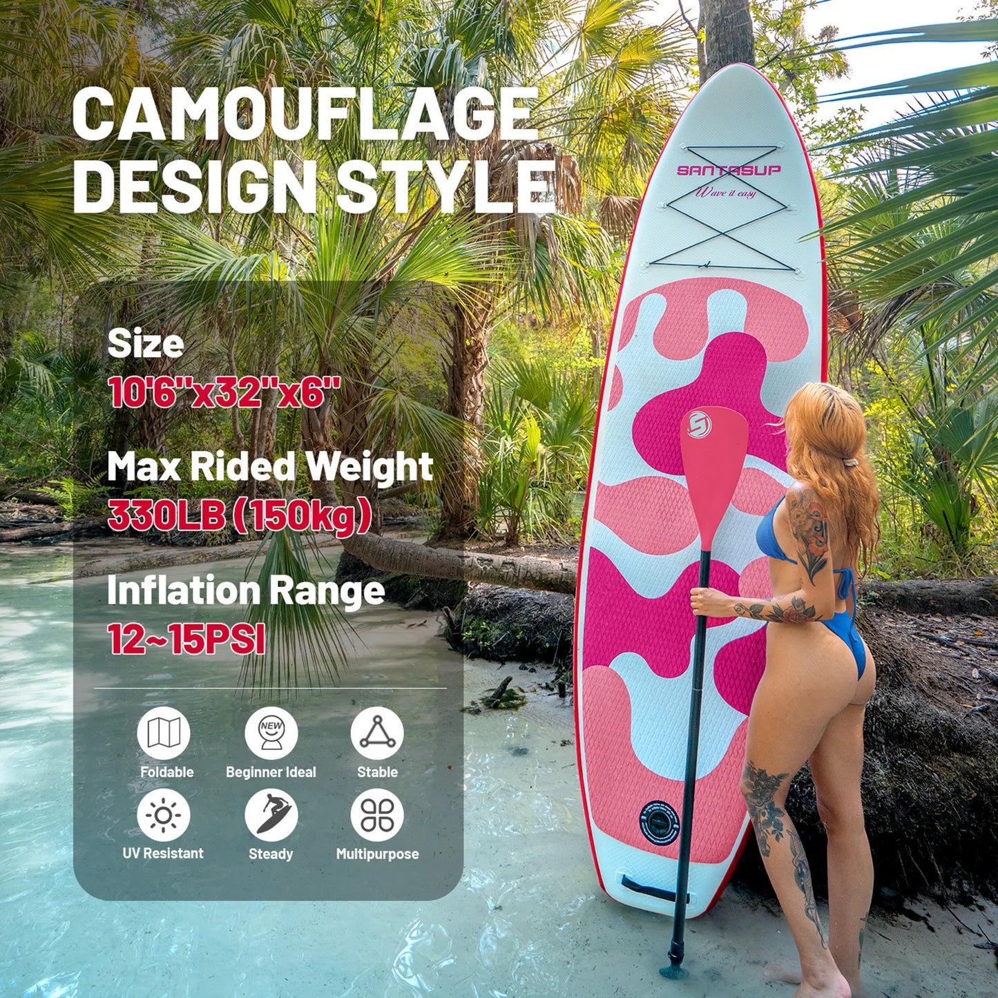 Inflatable Stand Up Paddle Board 320×81×15cm Set