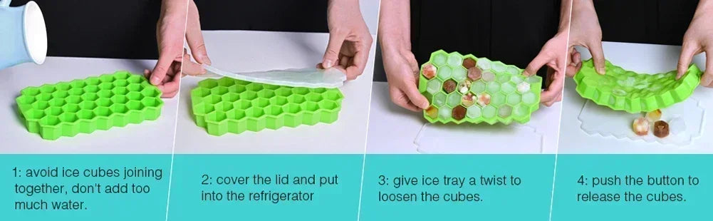148-Cavity Honeycomb Ice Cube Tray – Chill More, Refill Less
