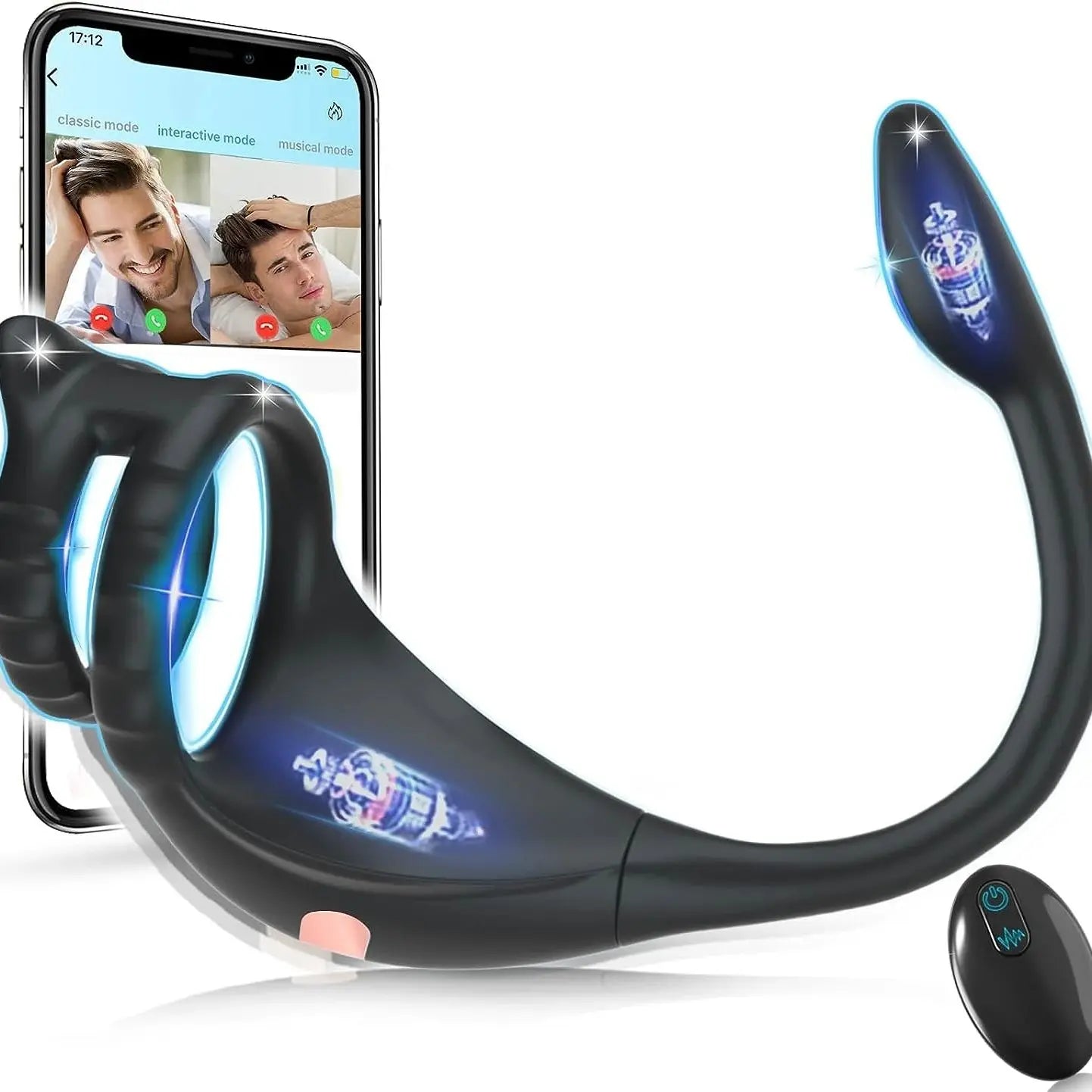 Remote Vibrating Cock Ring with Anal Stimulator