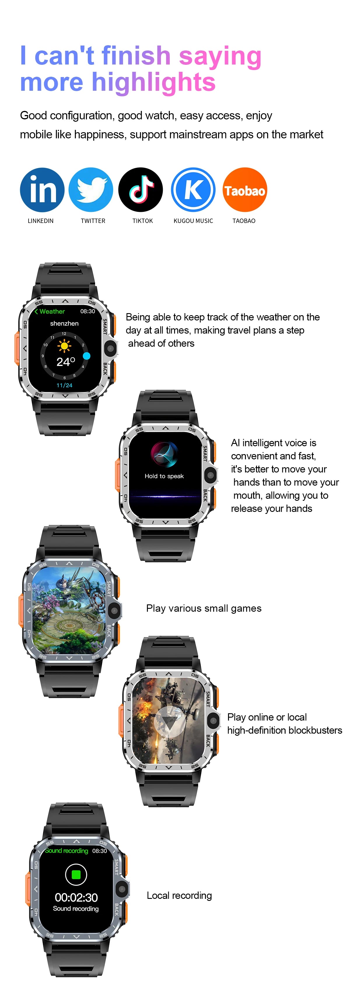 Valdus PGD Android Smartwatch with Dual Camera & GPS