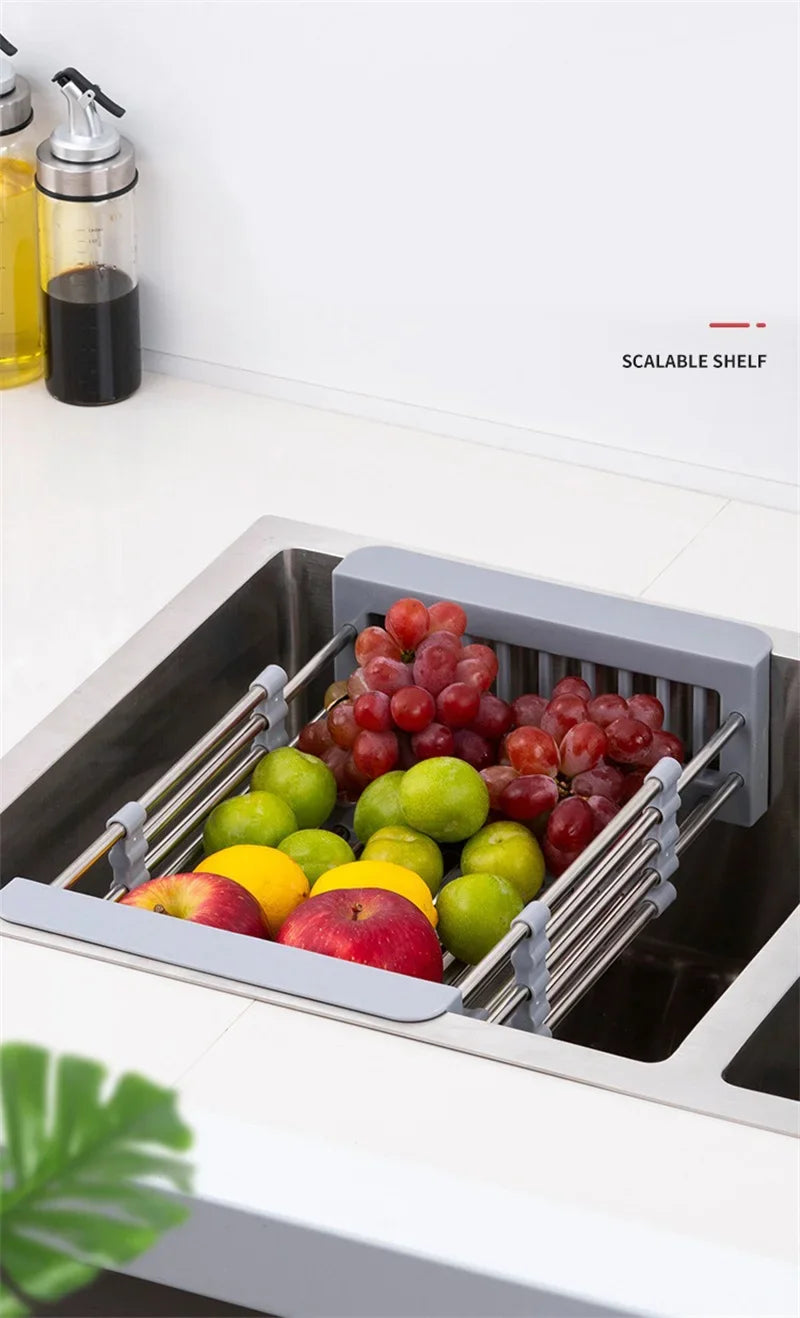 Extendable Stainless Steel Sink Rack – Dry, Rinse & Store