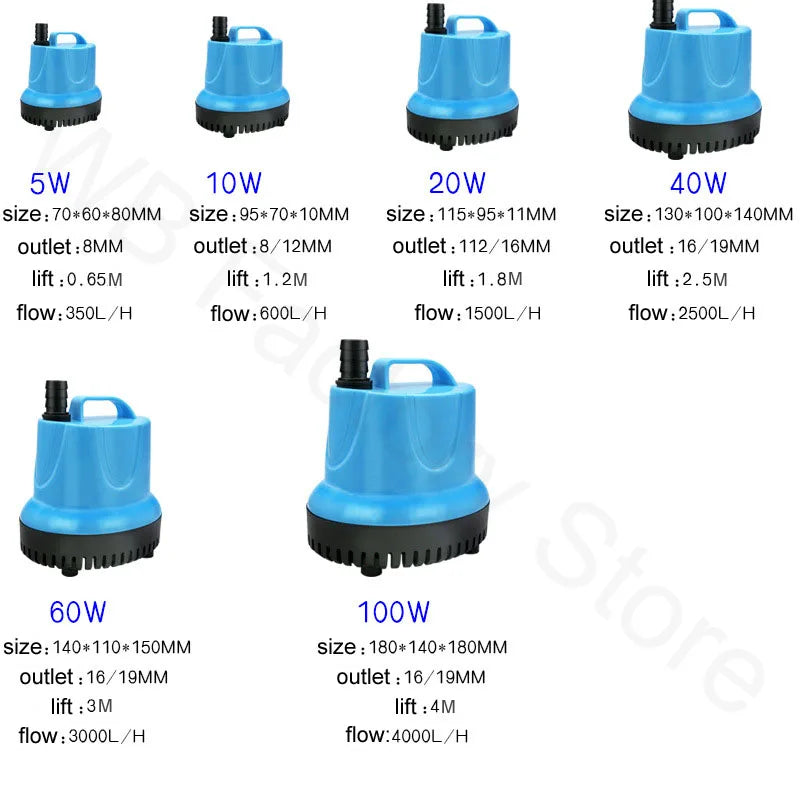 Submersible Aquarium Water Pump 220V EU Plug