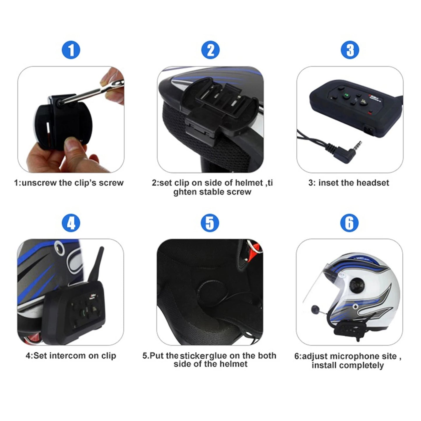EJEAS V6 Pro/V4 Motorcycle Helmet Intercom Mic & Speaker