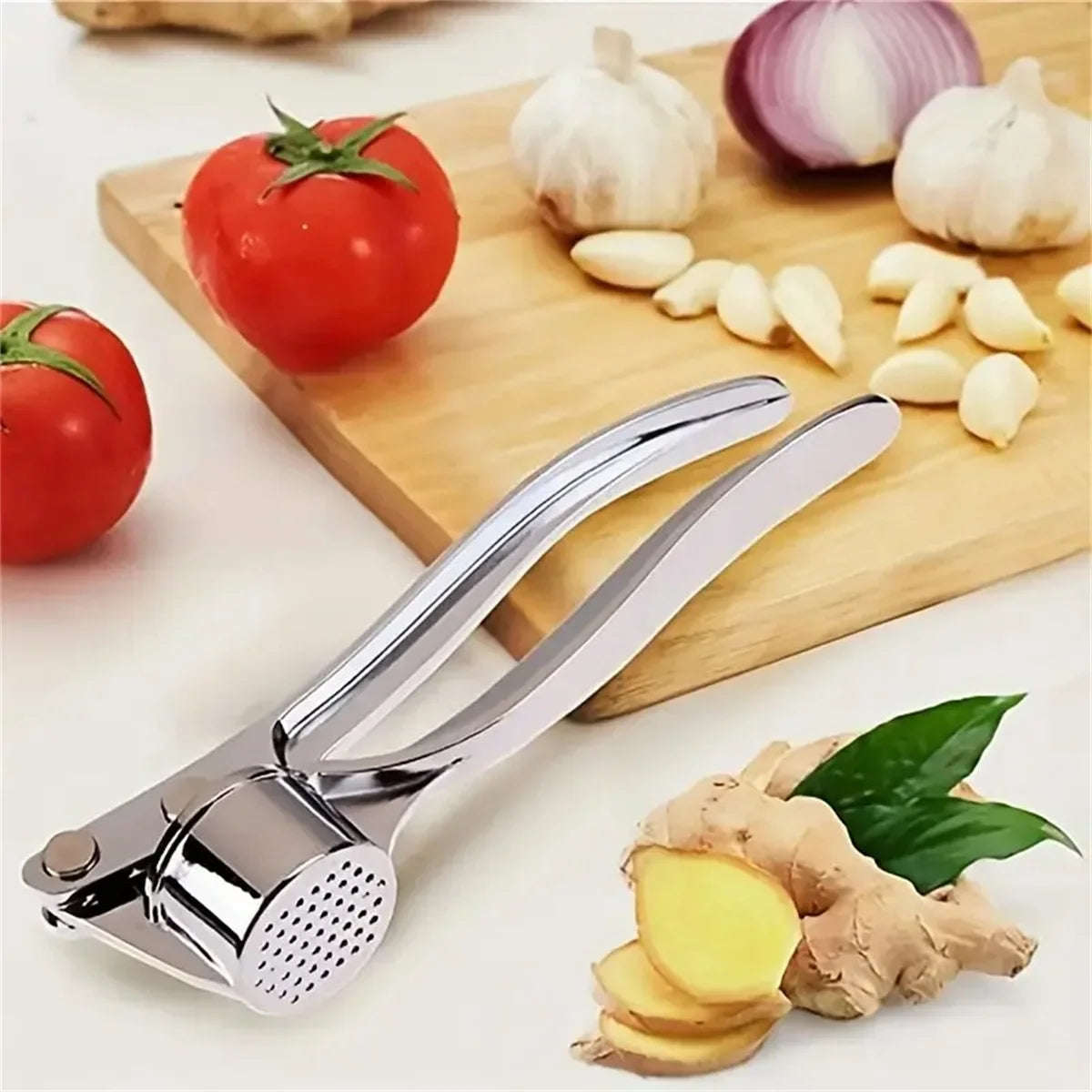 Stainless Steel Garlic Press Crusher Tool