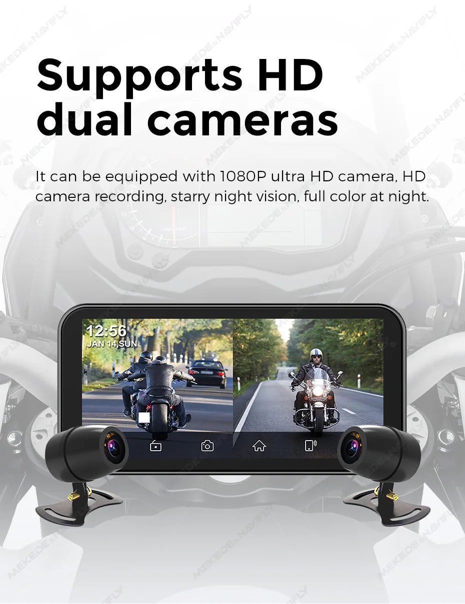 6.25″ IP67 Waterproof Motorcycle GPS with Wireless CarPlay/Android Auto
