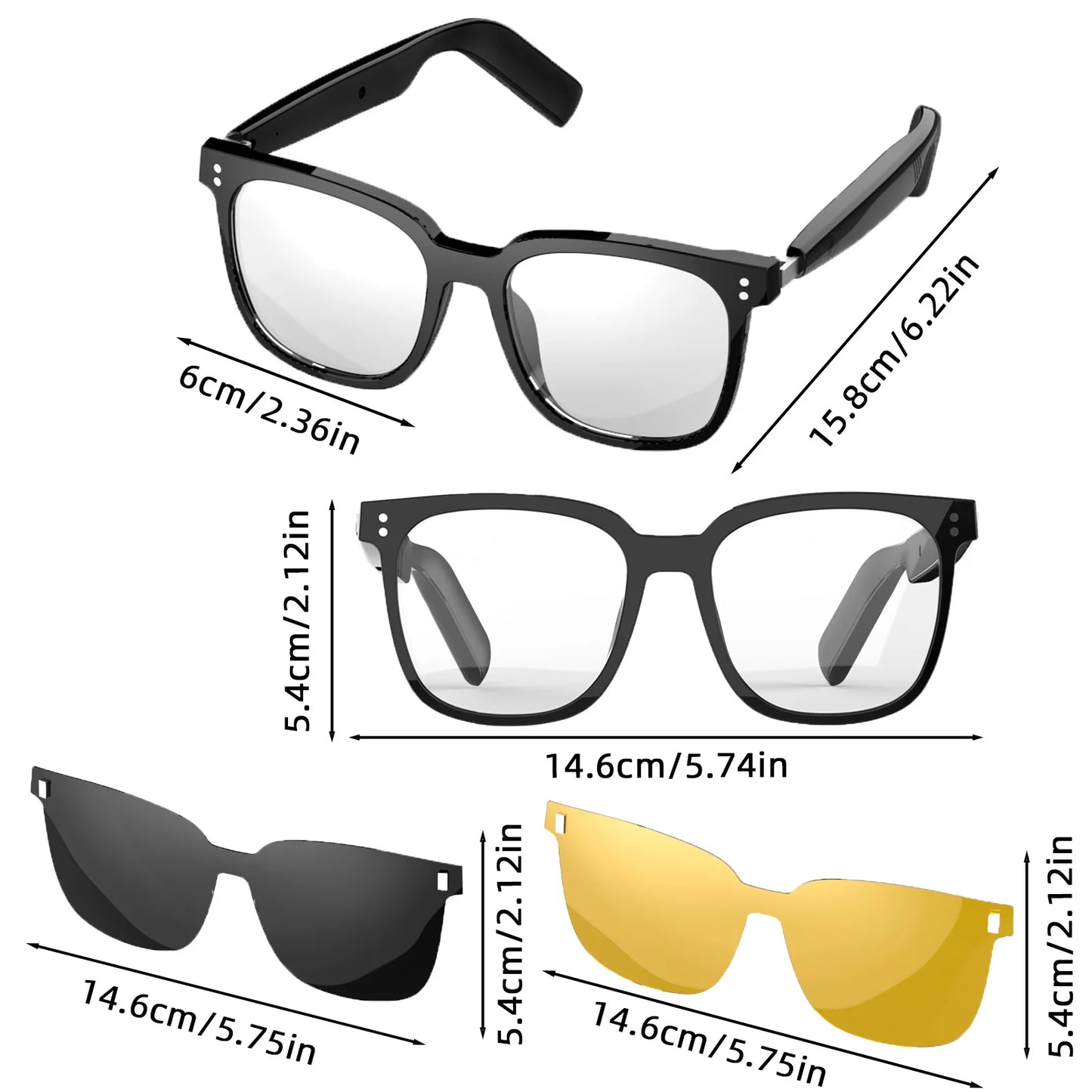 Smart Wireless Multifunction Glasses with HiFi Sound
