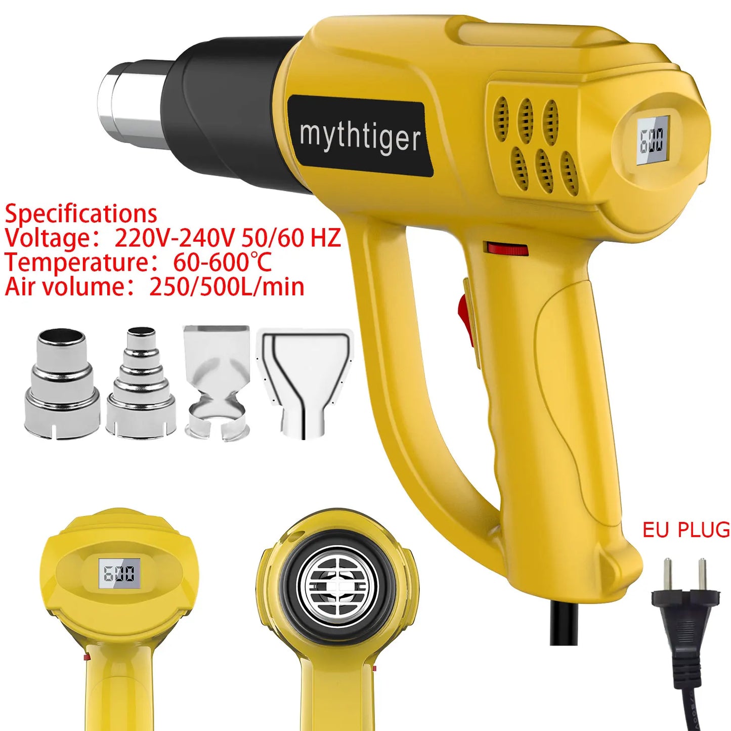 2000W Industrial Electric Hot Air Gun Digital - Clickilix