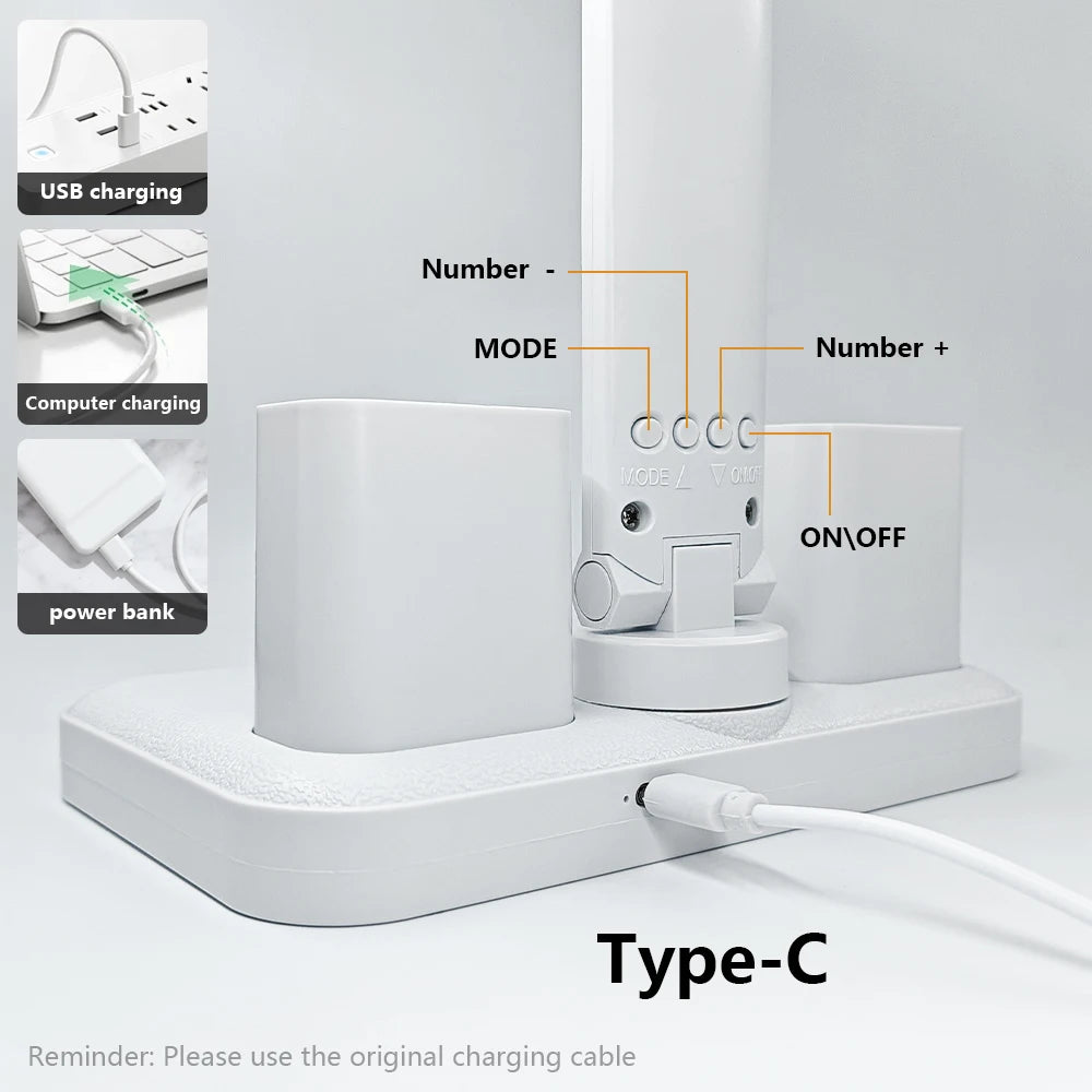 Smart Touch LED Desk Lamp Rechargeable for Study