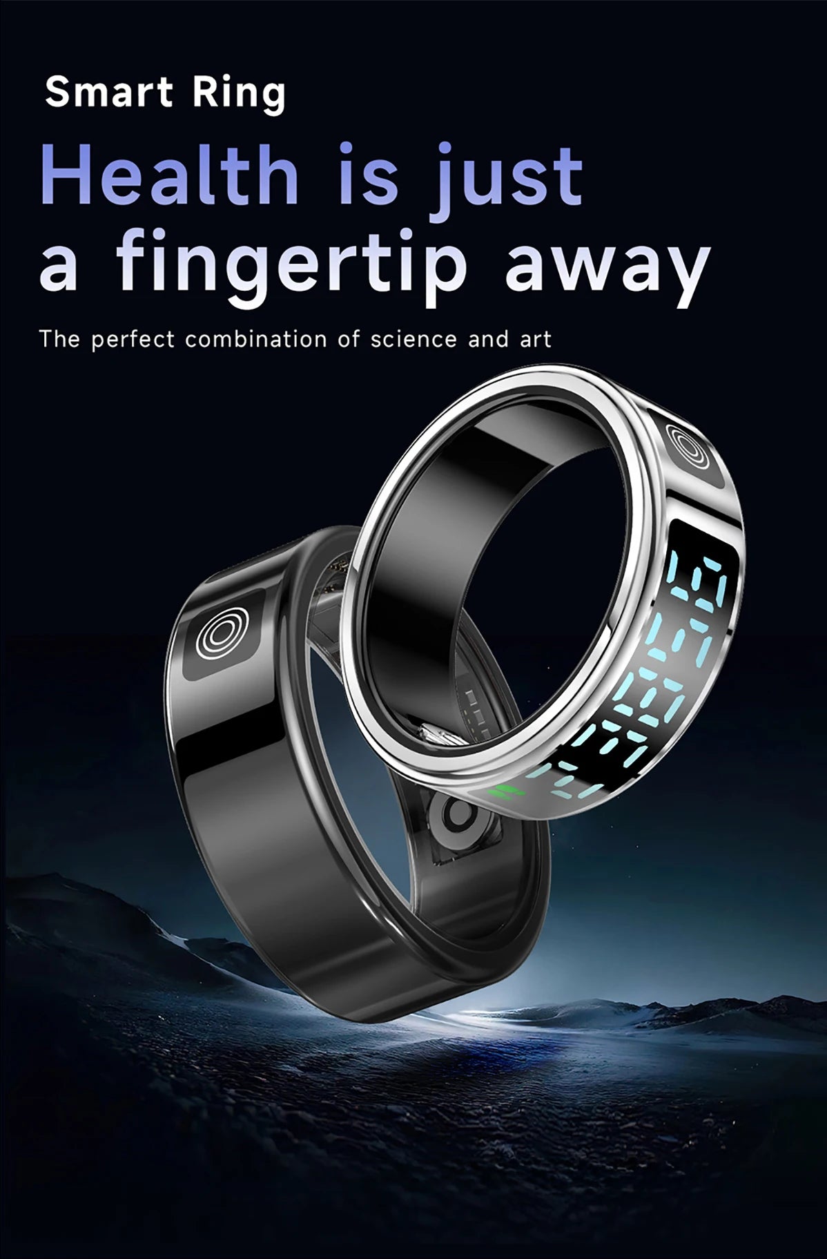 Smart Ring 5ATM Waterproof with Gesture Control