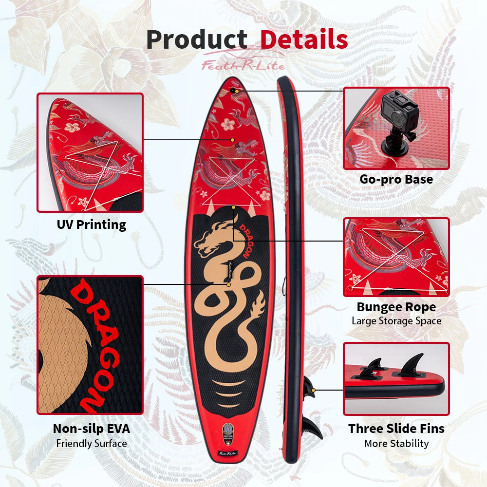 Feath-R-lite 11'6" Dragon Inflatable SUP Board Set