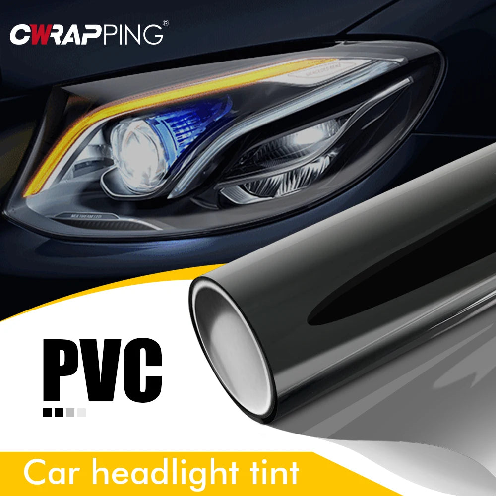 Smoke Black Car Light Tint Film – 30×50cm Vinyl Wrap