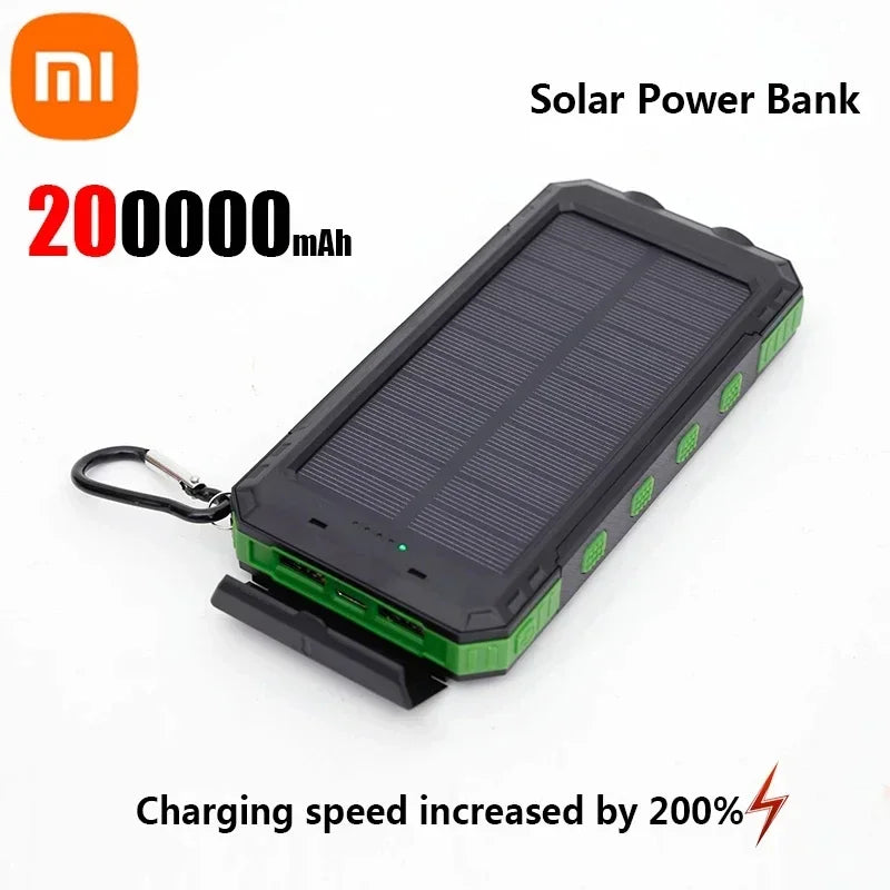 200000mAh Solar Power Bank Fast Charging
